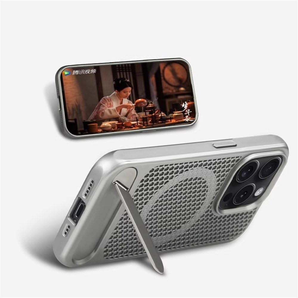 Luksusowe etui chłodzące z siatki o strukturze plastra miodu do iPhone'a 17 16 15 14 13 12 Pro Max 17 Air 16 15 14 Plus z bezprzewodowym ładowaniem, niebieskie, do iPhone'a 13 Pro
