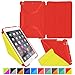 roocase iPad Mini 3 Case - Origami 3D iPad Mini Slim Shell Case Smart Cover with Sleep / Wake [Features Landscape, Portrait, Typing Stand] for Apple iPad Mini 3, 2 & 1, Testarossa Red / Tangerine Yellow