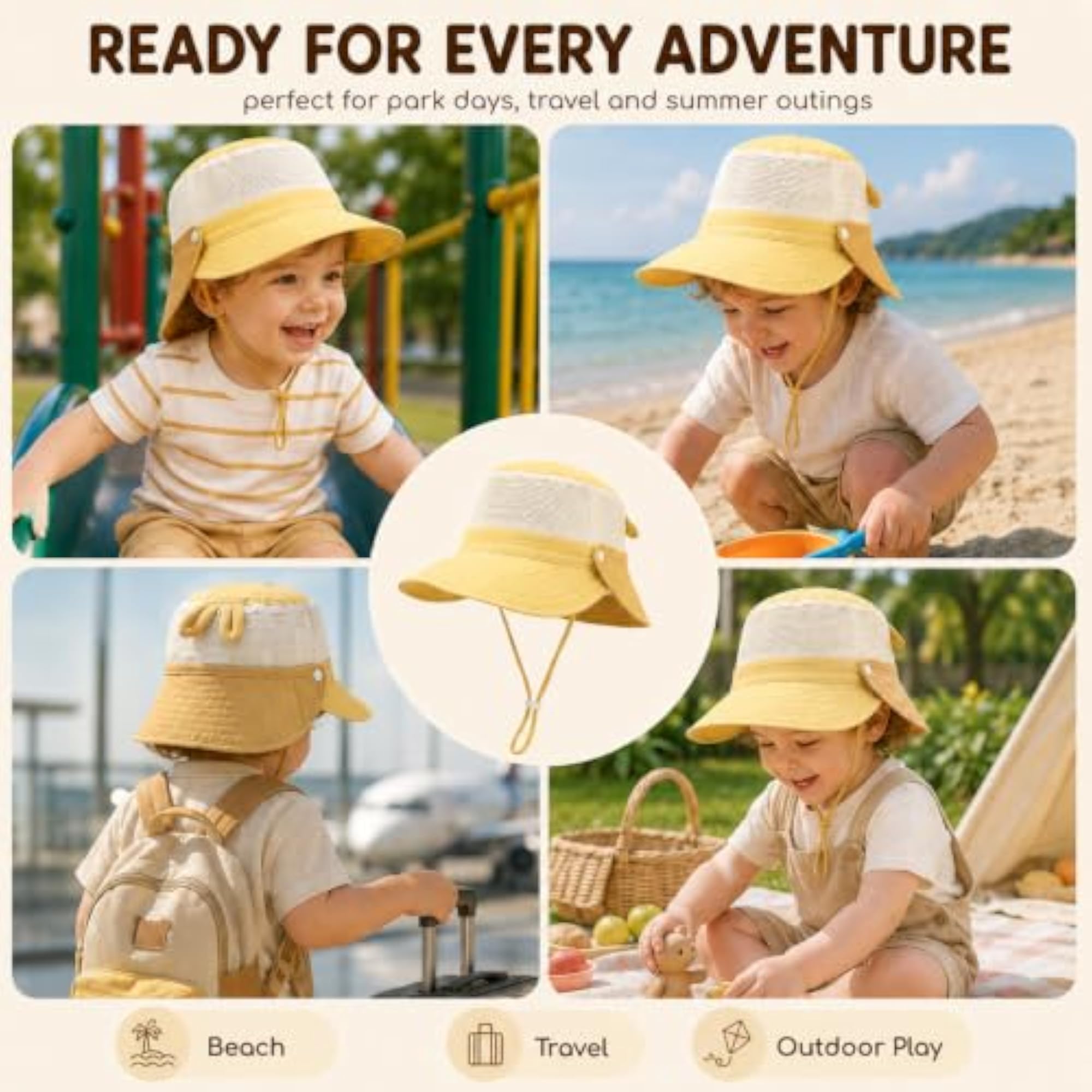 Adjustable Summer Sun Hat for 1-3 Years