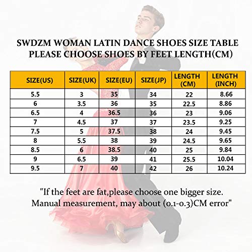 Swdzm T-WZJCT-M-BLACK-PG-38 Women'S Latin Dance Shoes Close Toe Canvas Ballroom Tango Yoga Teaching Practice Dancing Shoes,Black,Us 7 thumb #6