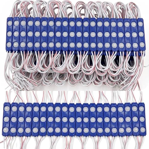 CMLAMPLED 400 Pcs LED Module Blue Light 1.5W Storefront Decoration Lights 12V DC LED-Module Light with Tape Adhesive Backside for Inflatables Decorative Christmas Letter Advertising Signs
