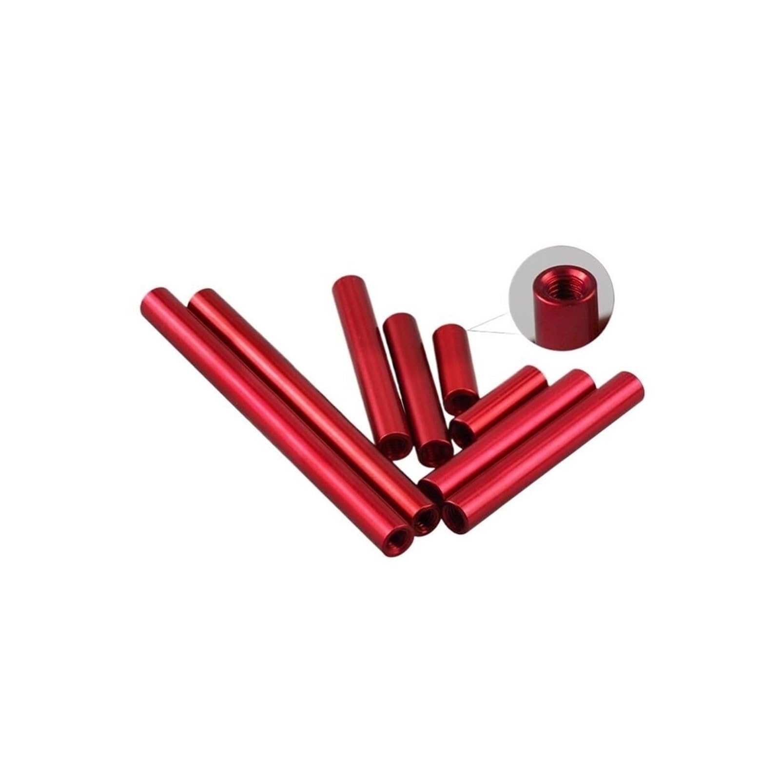 Ridramento 35Mm Standoffs Spacer Pillars, Red Aluminum Standoff Spacers M3 10 Pcs Spacing Screws Rc Model