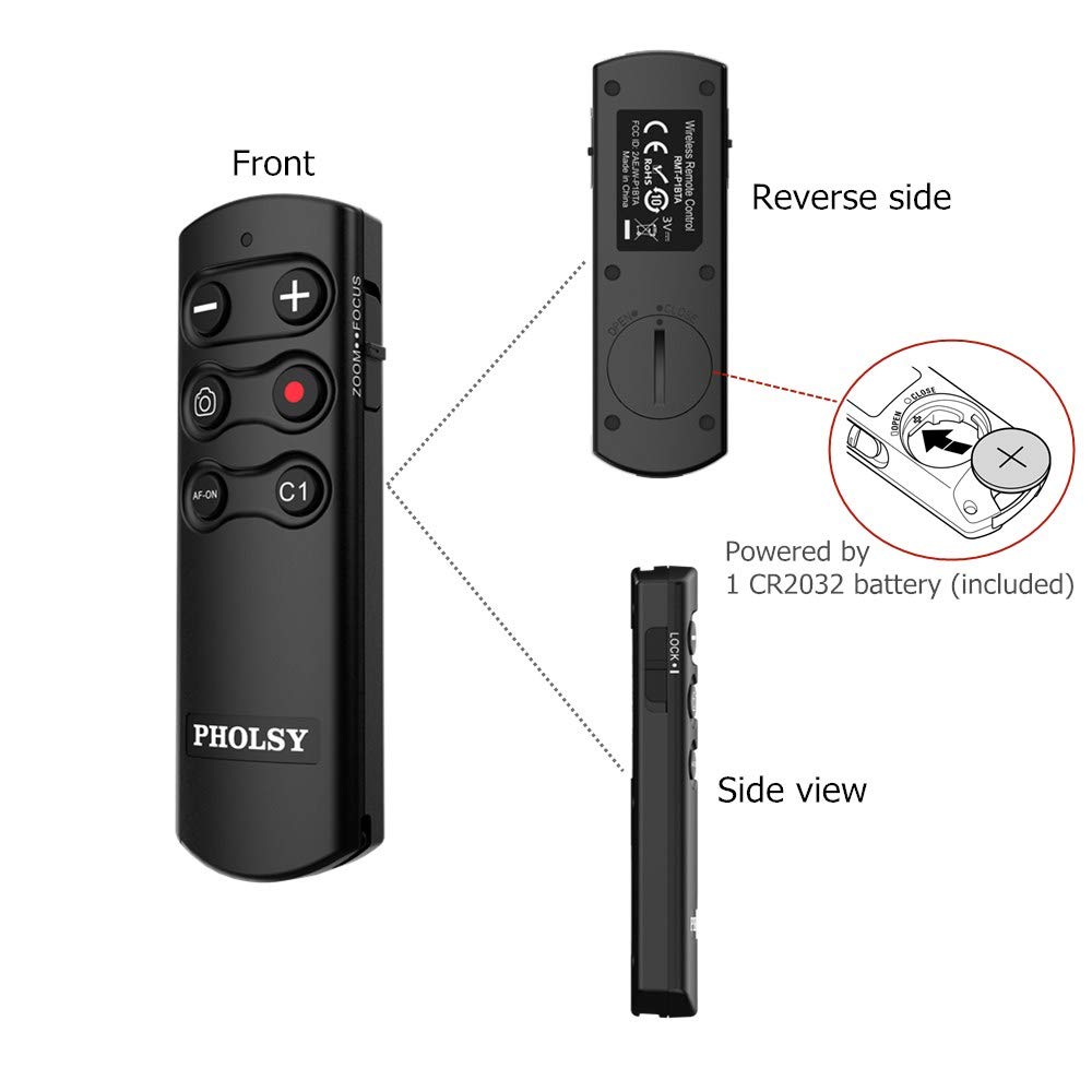 PHOLSY RMT-P1BT pilot zdalnego sterowania kamerą Bluetooth do Sony | Kompatybilny z Sony a1, a6100, a6400, a6600, a6700, a7C, a7M3, a7M4, a7RM3, a7RM4, a7SM3, a9, a9M2, RX0M2, RX100M7, ZV-1