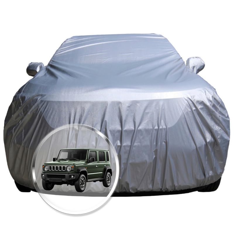 Image of NEODRIFT 'CrystalTech' Car Cover for Maruti Suzuki Jimny (100% Water-Resistant, All Weather Protection, Tailored Fit, Multi-Layered & Breathable Fabric) (Colour: Crystal Silver)