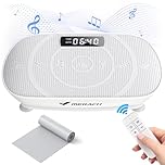 MERACH Plateforme Vibrante, Plaque Vibrante Puissante pour Le Renforcement et la Mise en Forme des Muscles, Contrôle Automatique de la Vitesse, Haut-Parleur Bluetooth Intégré (Gris)