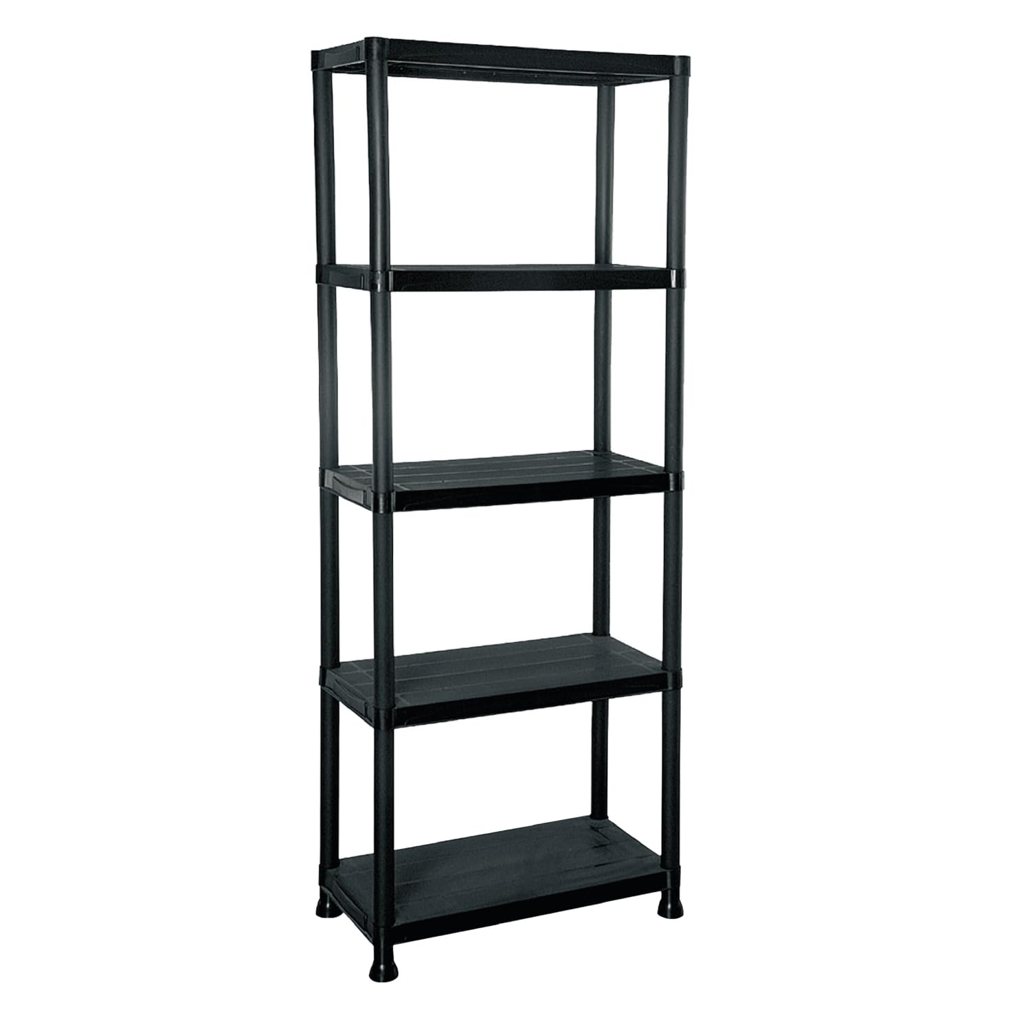 The Homeweeks Estantería Almacenaje Resina 5 Baldas 60 * 30 * 173cm Fabricada en Plástico Polipropileno Reciclado Resiste 25Kg | por Estante 125 Kg Total | Incluye Fijaciones a Pared | Multiusos