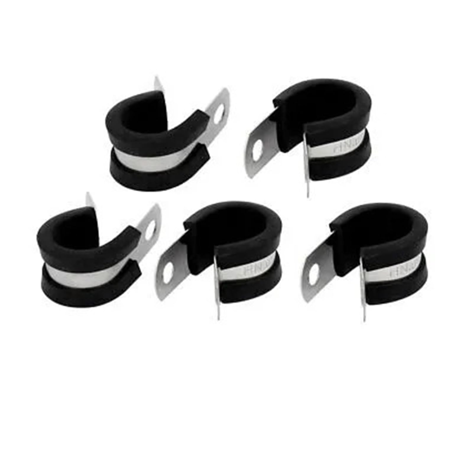 Rubber Lined P Clips, Rubber Lined P Clips Cable Hose Pipe Clamps Holder Black 5pcs 16mm