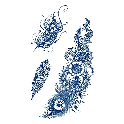 Tatuaggi Temporanei 5 Pc Di Tatuaggi Temporanei Con Piume Tatuaggi Temporanei Con Piume Di Pavone Tatuaggi Temporanei Semipermanenti Tatuaggi Finti