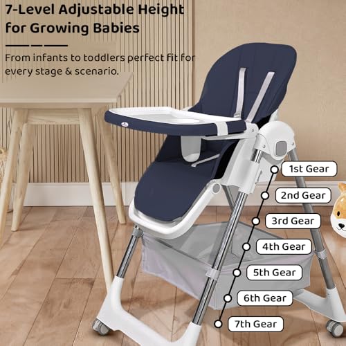 Image of StarAndDaisy Galaxy Star High Chair for Baby 6 Months to 5 Years / 6 in 1 Baby Feeding Chair with 7 Level Height Adjustment / 3 Mode Seat Adjustment /Baby High Chair with One Click Fold