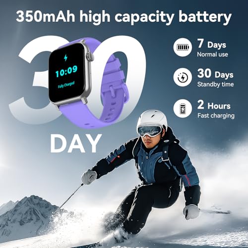 Image of Smart Watches for Men Women with Bluetooth Calling, 1.83 inch HD Touchscreen Fitness Tracker, IP68 Waterproof, 120+ Sports Modes, Heart Rate & Sleep Monitor, Activity Tracker for iPhone Android (Purple)