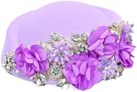 Retro British Handcrafted Flower Warm Hat Women's Wool Beret