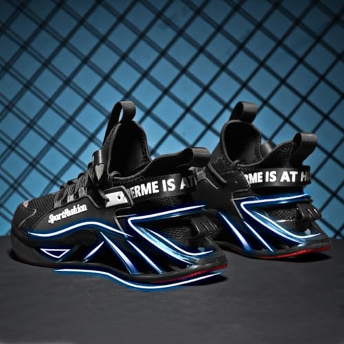 Large Size Fashionable Men's Blade Running and Tennis Workout Sneakers Offer Shock Absorption Comfort and Show Trendy Style (red,9.5)2