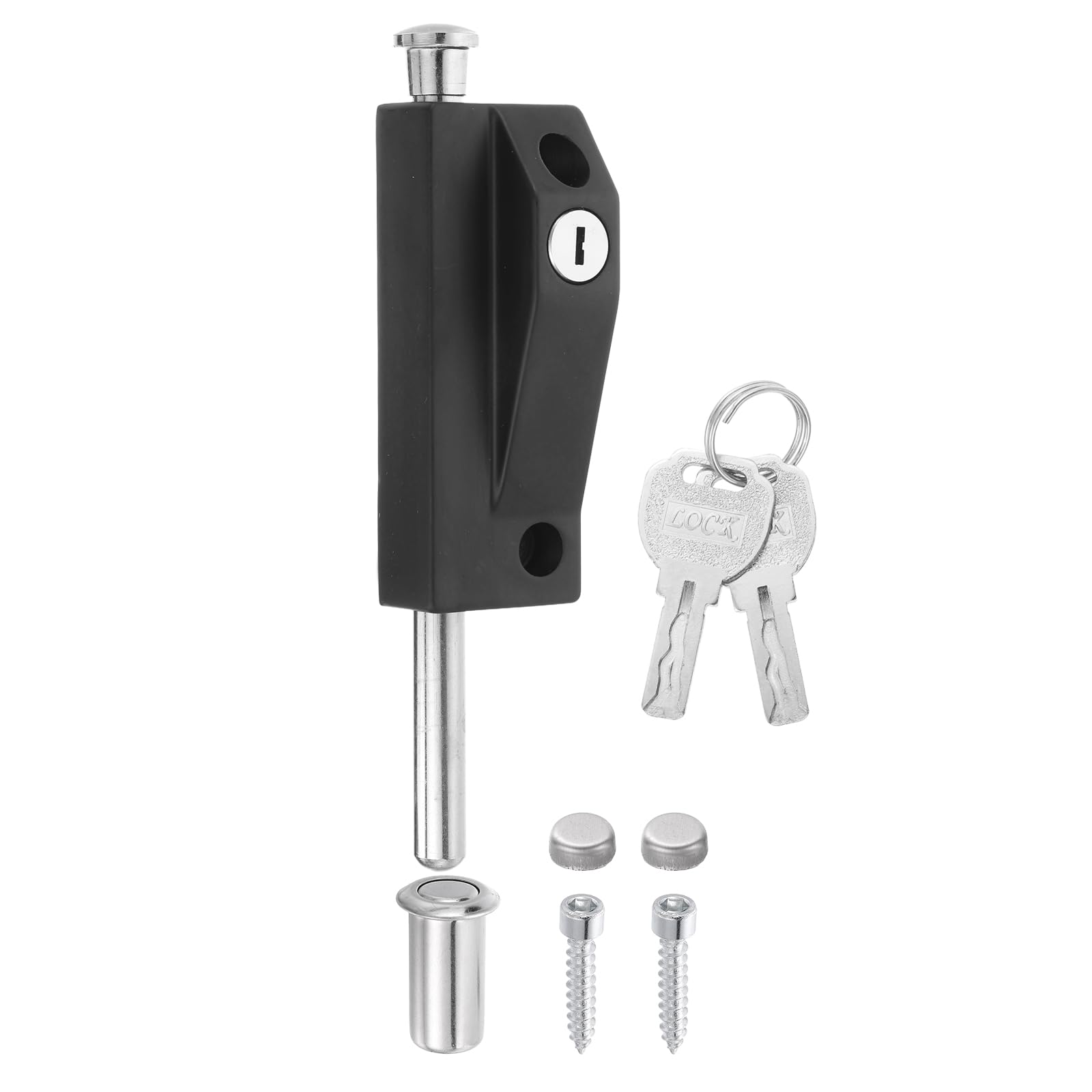 Loquet à ressort en métal noir mat verrou de porte vertical robuste haute résistance