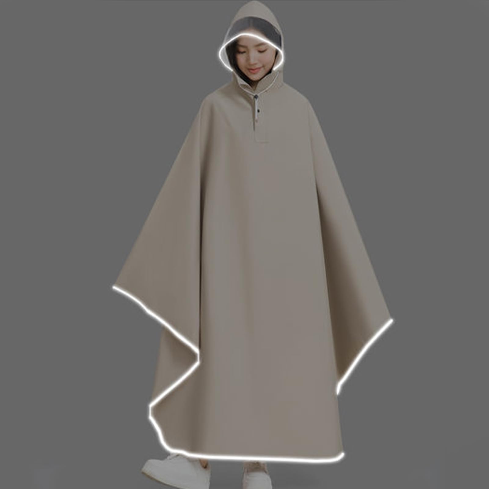 Generico Poncho imperméable, housse de pluie pour vélo | couvre-balles imperméable à capuche et bandes réfléchissantes pour randonnée, camping, voyage, cyclisme, homme, femme