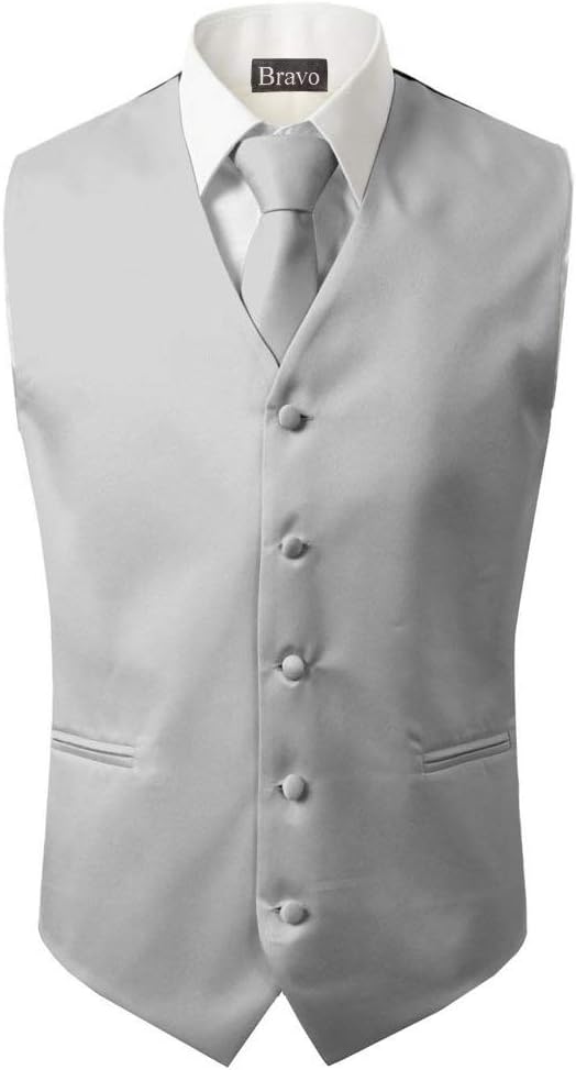 3 Pcs Vest + Tie + Hankie Men's Fashion Formal Dress Suit Slim Tuxedo Waistcoat Coat