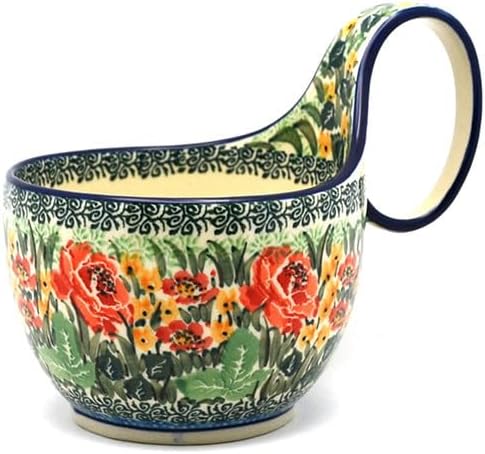 Polish Pottery Loop Handle Bowl - Unikat Signature U4400