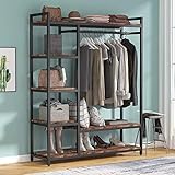Tribesigns Free-standing Closet Organizer with 6 Storage Shelves and Hanging Bar, Large Standing...