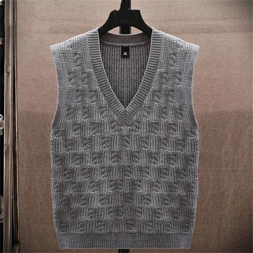 Men's Knitted Pullover Sweater Vest Thickened V-Neck Sleeveless Casual Warm Outwear Tops2
