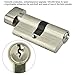 Anti-Theft Cylinder Lock Copper Single Open Cylinder with Keys Strong and -Proof, Suitable for Wooden Doors, Aluminum Doors(L=60mm30/30)