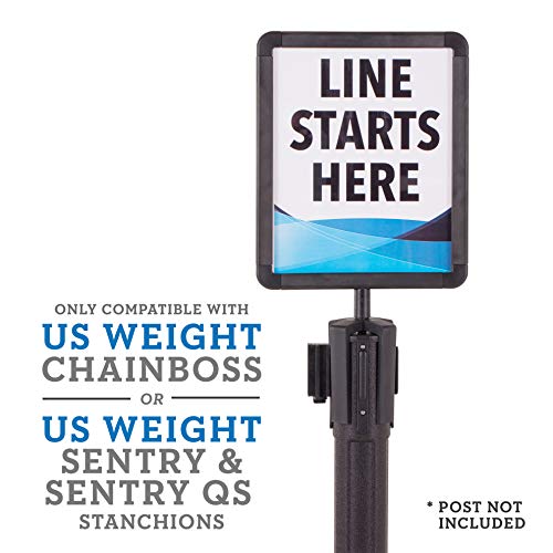 Us Weight - U2513 Plastic Stanchion Sign Holder With Plexiglass Covers For Usw Chainboss And Sentry Stanchions #TOP1