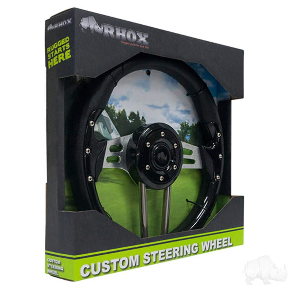 RHOX Aviator 4 Golf Cart Steering Wheel (Black)