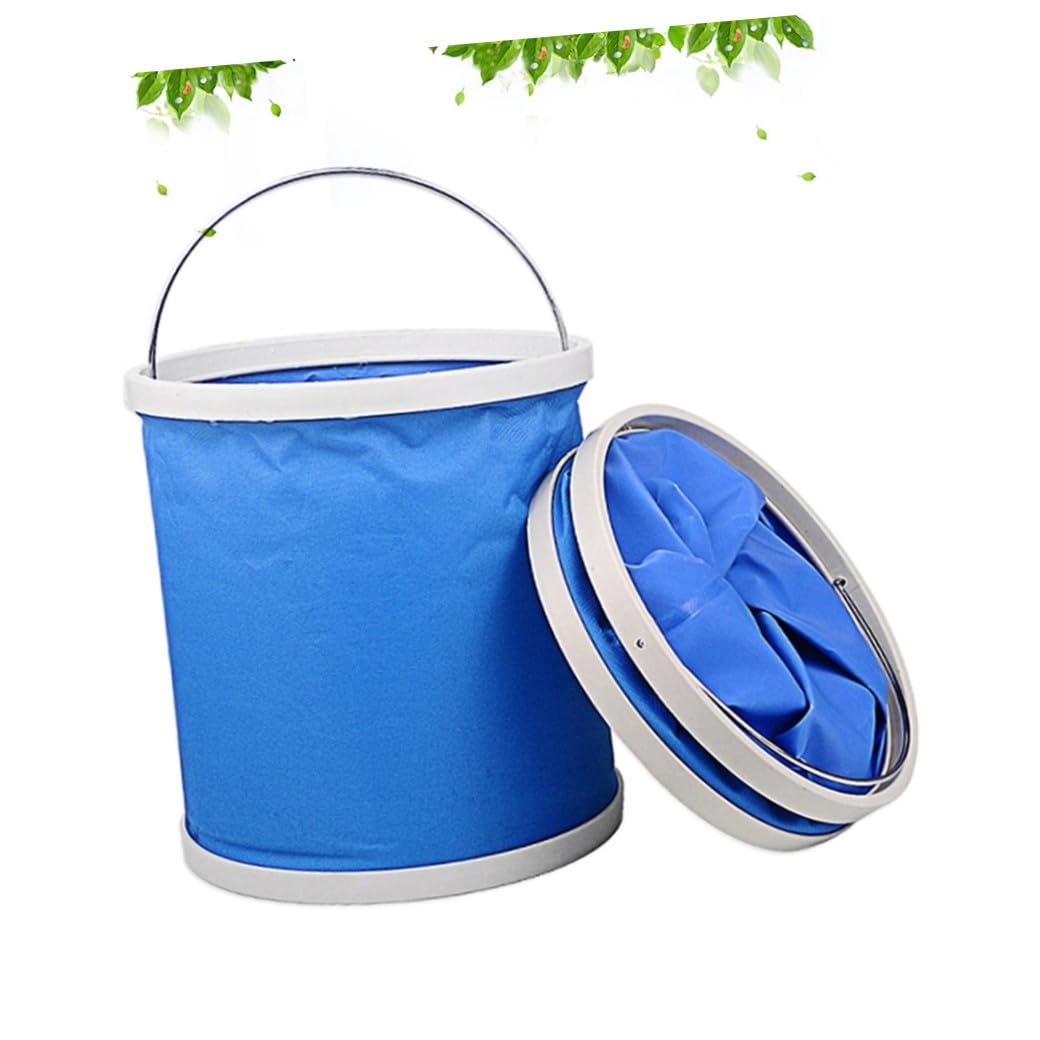 Sosoport 2pièces Seau Pliable Extérieur avec Poignée Robuste pour Randonnée Le Camping Transport Facile pour Eau s Fournitures