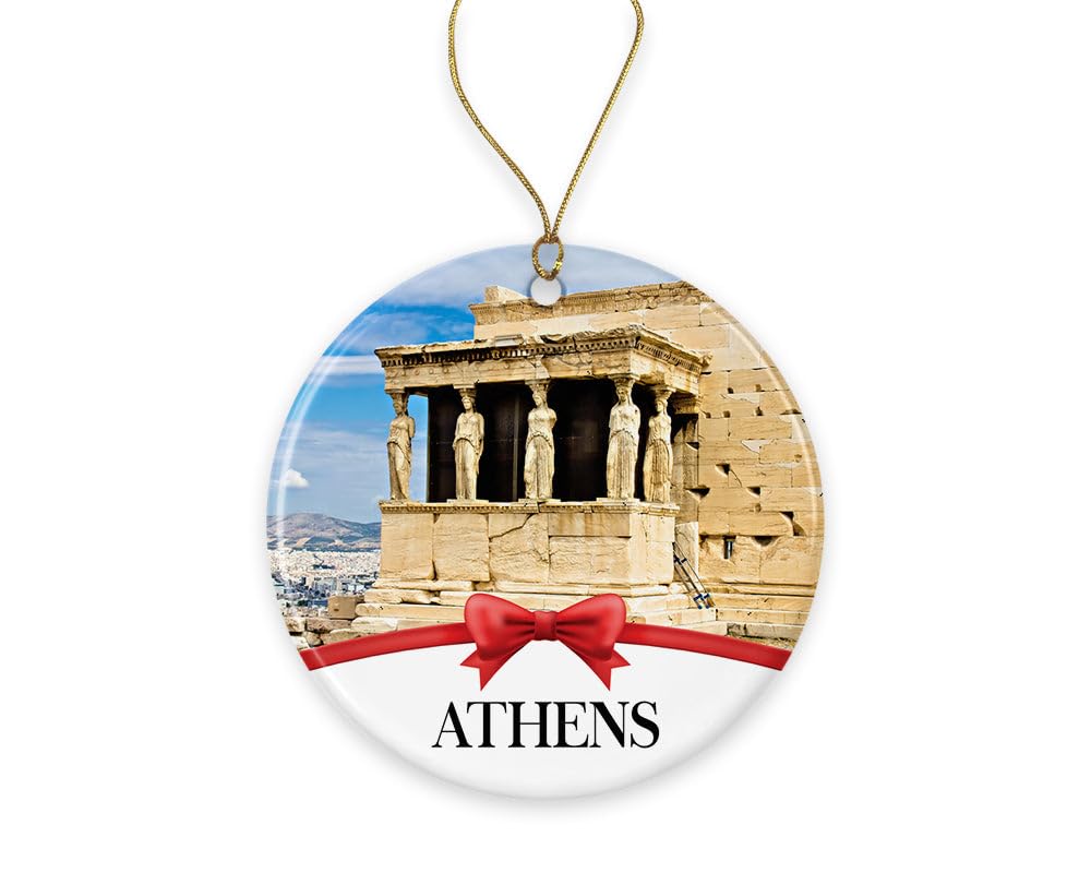 TunlaStore Athens Christmas Ornament, Christmas Ornaments Travel Souvenir Collection Gift for Family, Christmas Tree Ornament City Travel, Athens