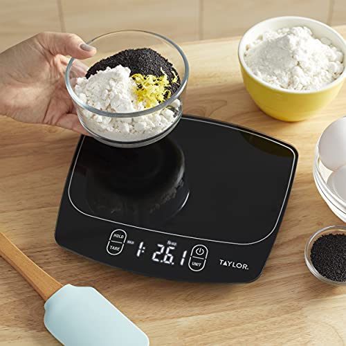 Taylor Waterproof Digital Kitchen Scale, 11 Pounds, Black #TOP6