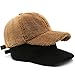 Faux Fur Cow Print Baseball Caps for Women Men Girls Fashion Winter Warmer Hats Adjustable Black White Sun Cap (Brown)