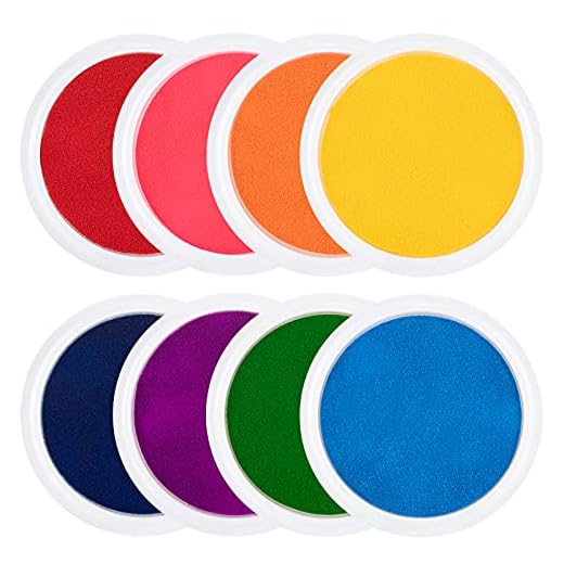 7" Large Ink Pads for Kids - Handprint Footprint Size Rainbow Stamps Pad, Safe & Washable Ink Pad for Fingerprint Painting Card Making Stamp Crafting Paper Wood Fabric Scrapbook Kids Birthday Gifts