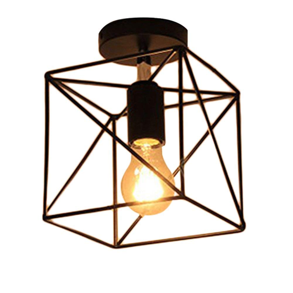 Lámpara semiempotrada de jaula de alambre para crear un ambiente vintage en tu hogar