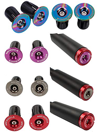 Image of 1 Pair Aluminum Bike Handlebar End Plugs, Expanding Locking Bar End Caps for Road Bike Mountain Bike MTB BMX Fixie, Bar End for Handlebar Grip (Black)