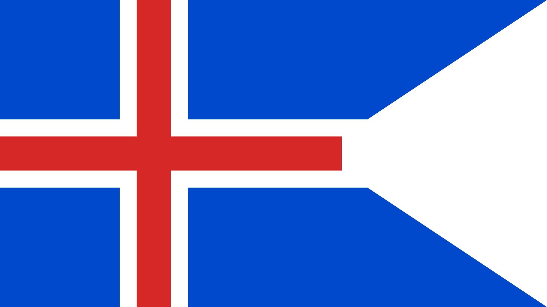 Pavillon naval Islande 1918-1944 de qualité supérieure grand format