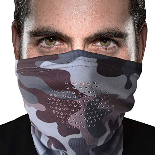 The Fishing Tree Camo Neck Gaiter with Breathing Holes, Spandex Poly Gator Neck Warmer for Men and Women, Adjustable Toggle Keeps Gaitor Up, Camouflage Neck Gaiter WOM...