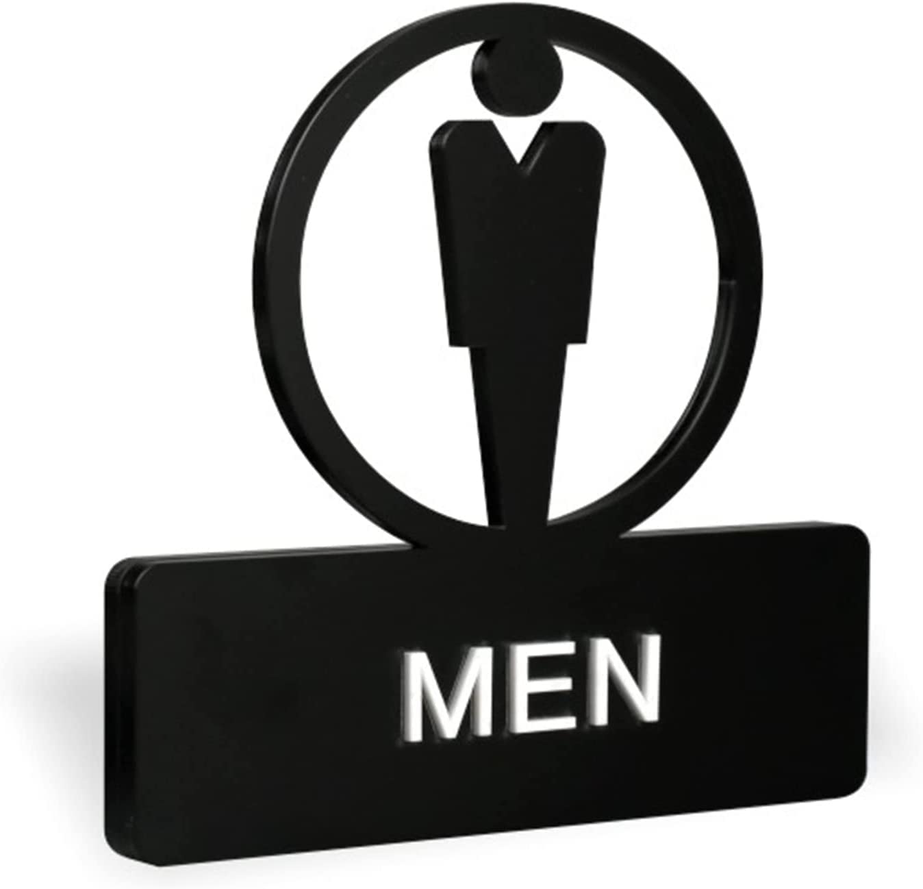 Letrero de acrílico 3D con iconos elevados para decoración de puerta de baño, letreros de inodoro para hombres y mujeres