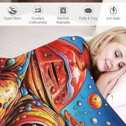 Manta de franela de rana térmica y suave manta para sofá ligera lavable 100x130 6