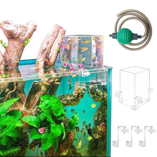DEGGOX Vacuum Suspended Fish Tank – 0.8 Gallon Negative Pressure Aquarium with Clear Fish Elevator, Auto-Refill Water System, Increases Fish Activity Area & Unique Aquarium Décor