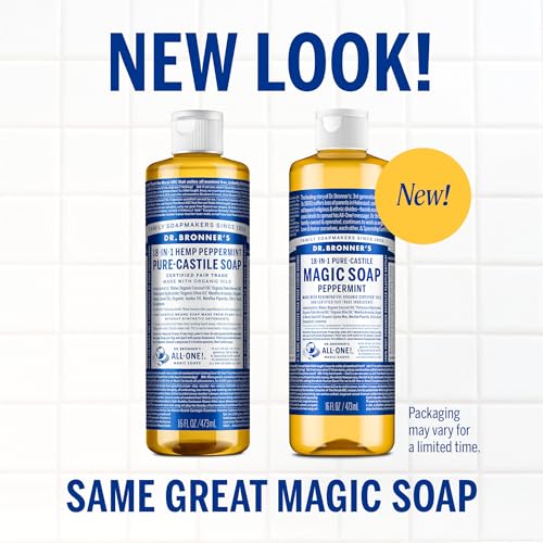image for Dr. Bronner's Magic Soap-Pure-Castile Liquid Soap (Peppermint, 16 ounc