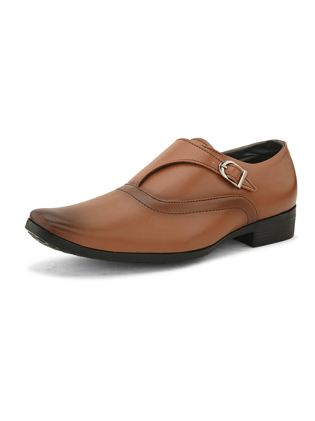 SIR CORBETT Synthetic Leather Tan Slip On Monk Strap Formal Shoes for Men - 8 UK (B0DB1YNP9H) Amazon Price History, Amazon Price Tracker