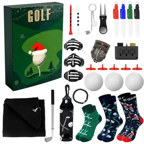 Calendrier de l'Avent Golf avec 24 accessoires d'entraînement complets