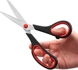 Tesoura De Aço Inox Profissional Reforçada Alfaiate Costura Cabo Emborrachado 25cm Multicoloridas.