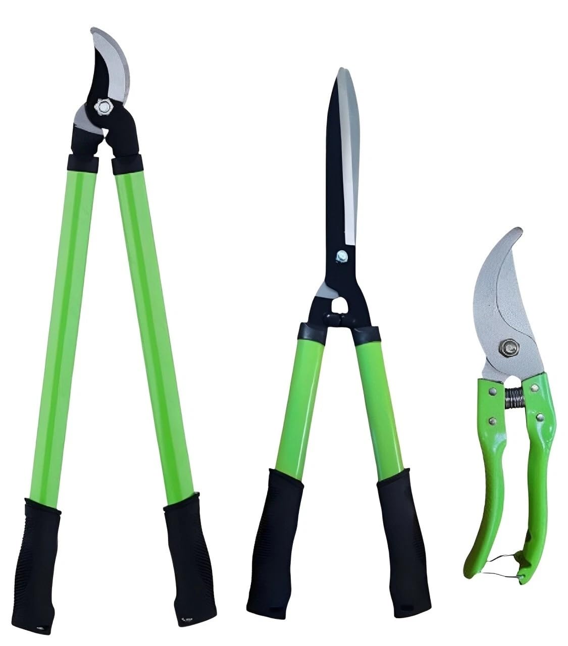 Set of 3 Shear Lopper Secateur, Garden Tree Shrub Clippers Sharp Pruning Blades, Tree Shrub Care Kit for Pruning with Soft Grip Handle, Garden Forestry Yard Patio Cutter Kit
