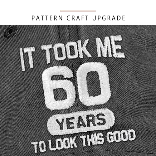 Image of 60th Birthday Gifts for Men Women 60 Year Old Gifts Decorations Took Me 60 Years to Look This Good Washed Cotton Hat