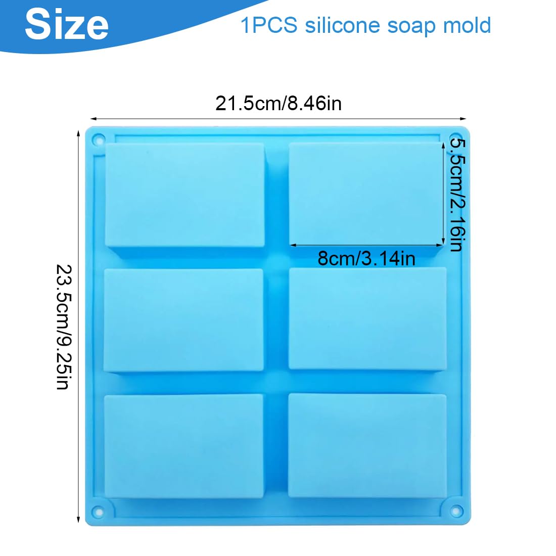 Lot De 3 Moules à Savon Silicone - Rose, Bleu, Violet - 6 Cavités Rectangulaires, Pour Savons DIY, Desserts, Glaçons, Chocolats, Moules Alimentaires Anti-Adhésifs