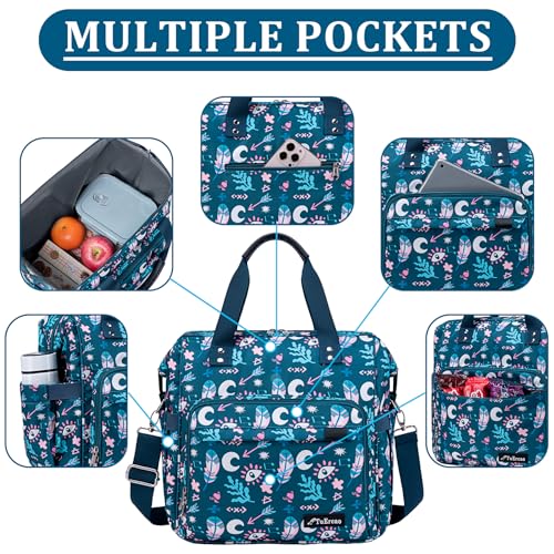 Boho Lunch Bag for Women Insulated Lunch Box for Women Lunch Tote Bag for Work Beach Summer - Thumbnail 5