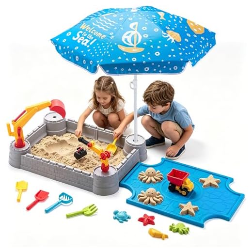 Kids Construction Excavator Sandbox Playset