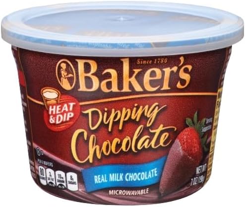 Baker's, Dipping Chocolate, Real Milk Chocolate, 7-Ounce Microwavable Bowls(Pack of 2)