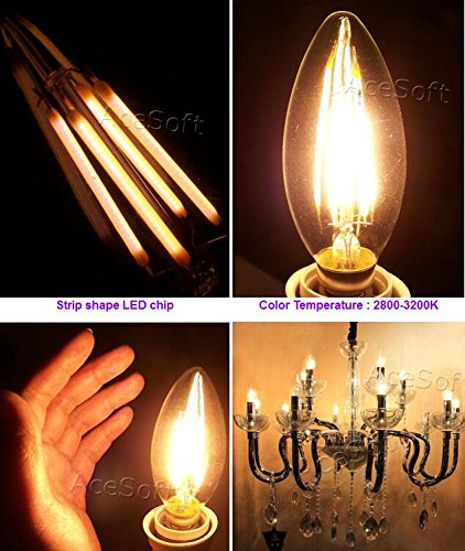 6X Retro Edison 4W E12 Filament Bulb LED Light Lamp Candle