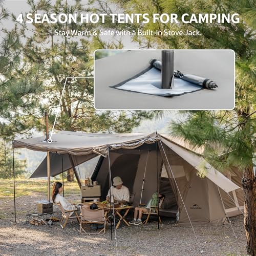 Image of Naturehike Village Instant Tent, 4 Person 8 Person Camping Tent with Full Rainfly, Waterproof Large Cabin Tents for Car Camping