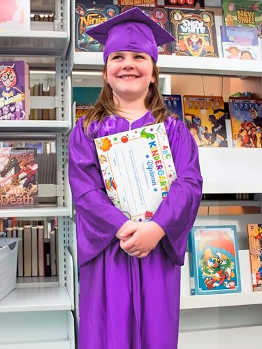Image of QZYL Kindergarten Graduation Cap and Gown Set, 2026 Congrats Grad Outfit with Tassel & Certificate for Kindergarten